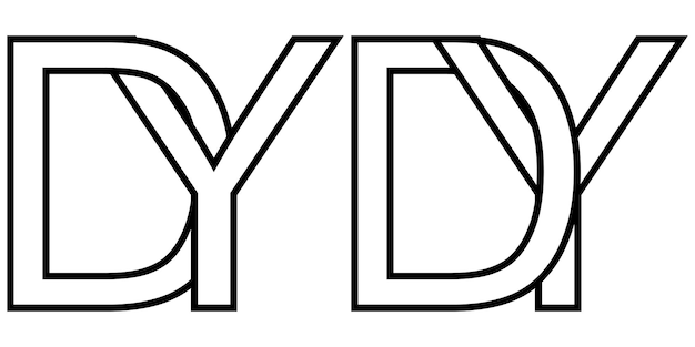 Logo yd dy icono firmar dos letras entrelazadas YD vector logo yd dy primeras letras mayúsculas patrón alfabeto yd