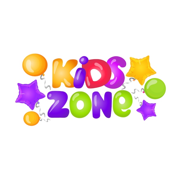 Logo de zona infantil con letras de caramelo.