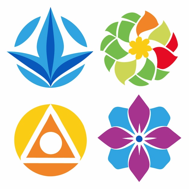 Logos abstractos y diseños florales