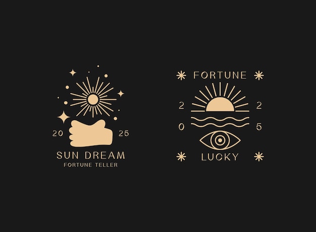 Logos de adivinación Sueño solar y diseños afortunados