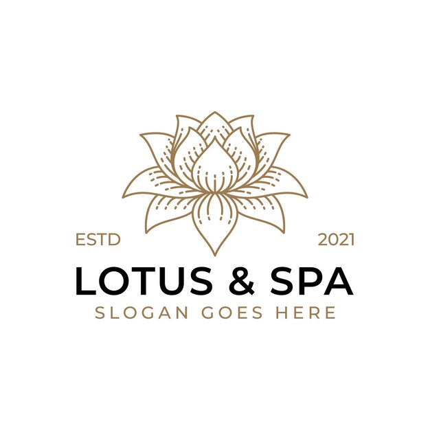 logos de belleza símbolo de flor de loto y spa