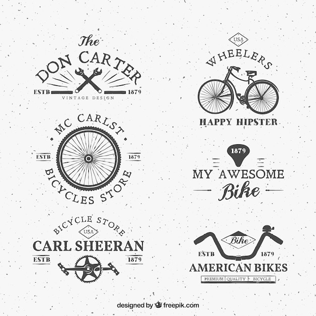 Logos de bici en estilo retro