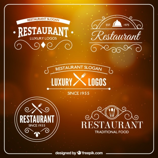 Logos blancos de restaurante