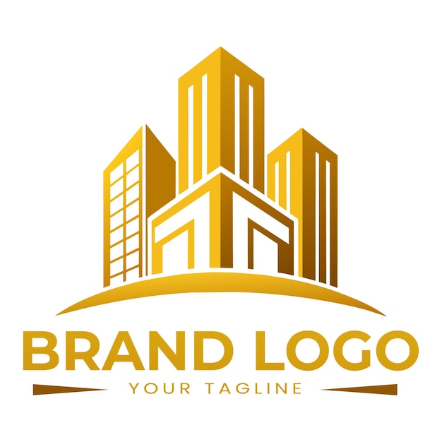 Logos de casas doradas con tipografía