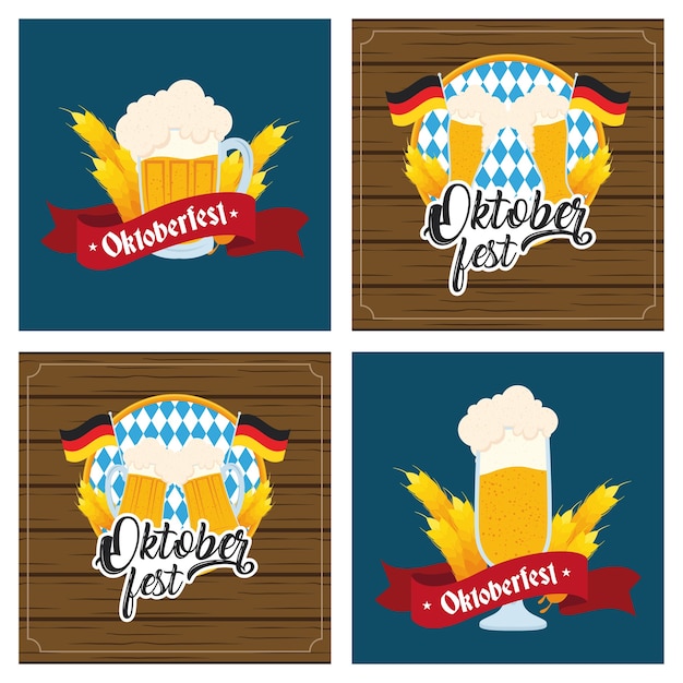 Vector logos de celebración de fiesta de oktoberfest