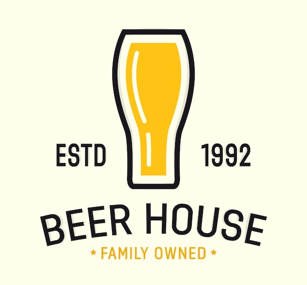Logos de cervecería y cerveza artesanal vectorial