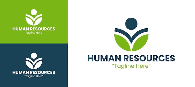 Logos elegantes de recursos humanos para soluciones empresariales de reclutamiento y recursos humanos