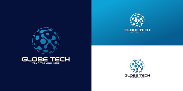 Logos, esfera, logotipo, globo, ola, círculo, alrededor, tecnología, diseño de símbolo mundial