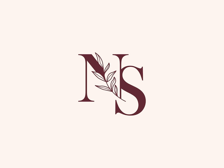 Vector logos femeninos con letras iniciales minimalistas botánicas con elementos de plantas orgánicas