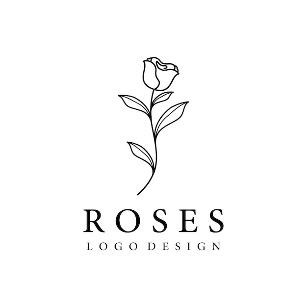 Logos de flores rosas flores de loto y otros tipos de flores Usando el concepto de diseño de una plantilla de ilustración vectorial