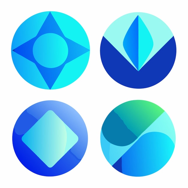 Logos geométricos azules abstractos