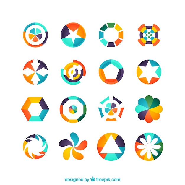 Logos geométricos de colores