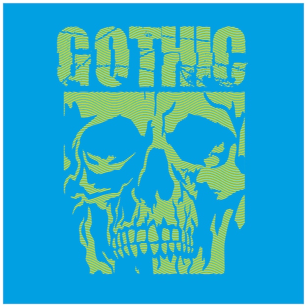 Logos góticos con cráneo grunge camisetas de diseño vintage