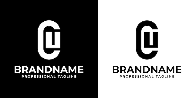 Logos de letras CU o UO Monograma Conjunto para cualquier negocio con las iniciales CU UC UO u OU