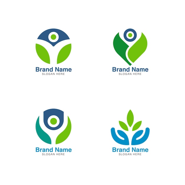 Logos de marcas de estilo de vida saludable y bienestar