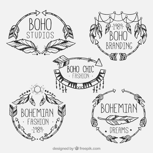 Logos de moda de estilo boho