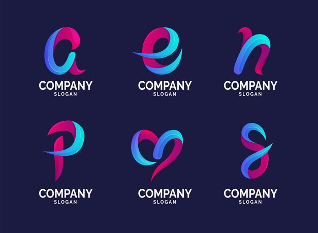 Logos modernos de letras abstractas