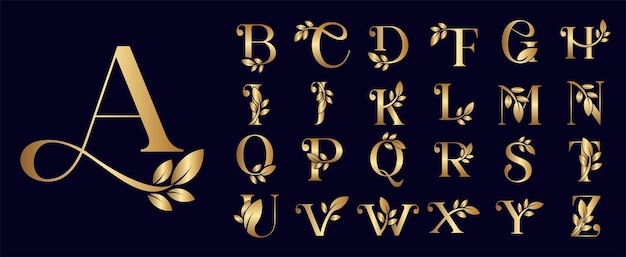 logos oro cosméticos conjunto letras