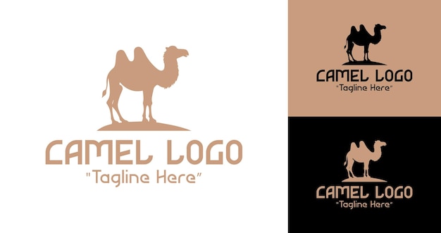 Logos profesionales de camello en marrón y negro para marca digital e impresa