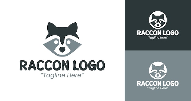 Logos profesionales de mapaches en verde y blanco para una identidad empresarial ecológica