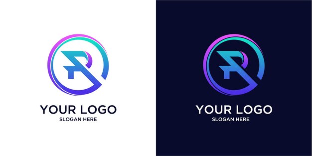 Logos r de colores degradados