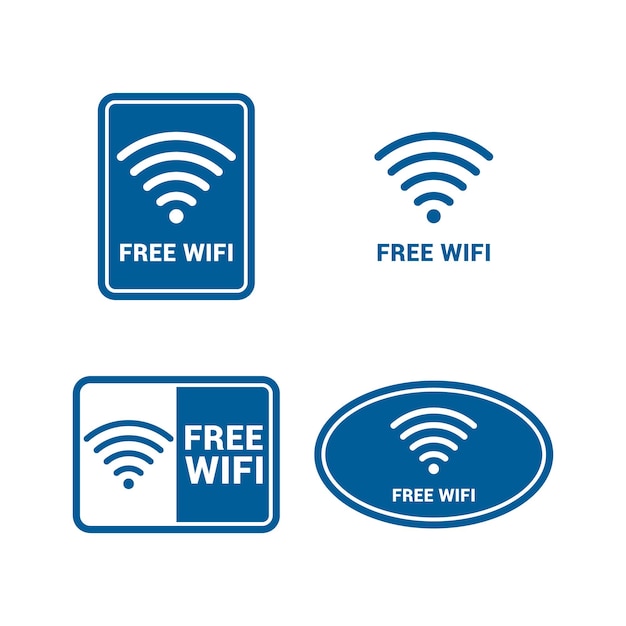 Logos y señales de Wi-Fi gratuito