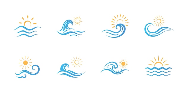 Logos del sol y las olas