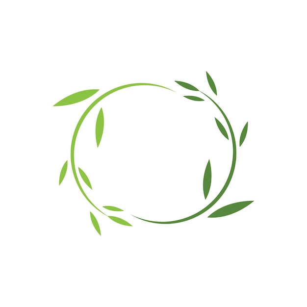 Logos de vector de elemento de naturaleza de ecología de hoja de árbol verde
