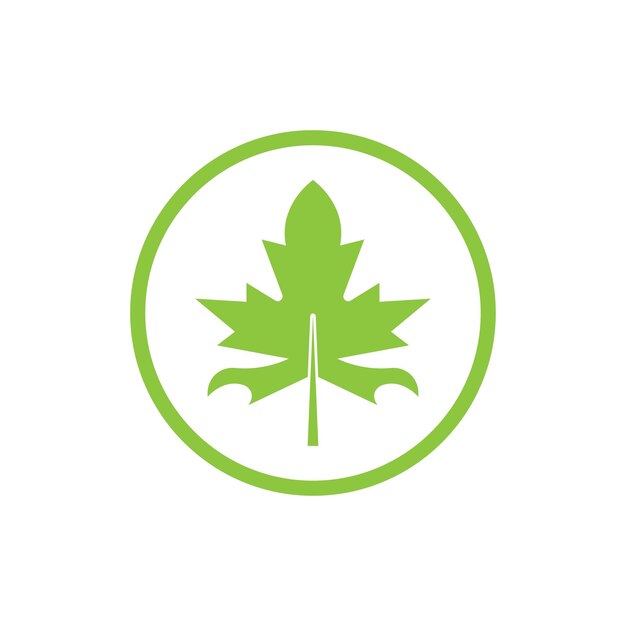 Logos de vector de elemento de naturaleza de ecología de hoja de árbol verde