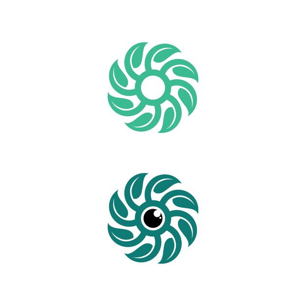 Logos de vector de elemento de naturaleza de ecología de hoja de árbol verde