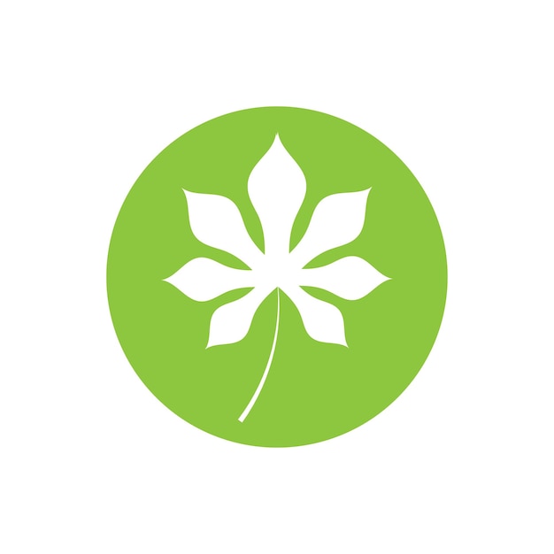 Logos de vector de elemento de naturaleza de ecología de hoja de árbol verde