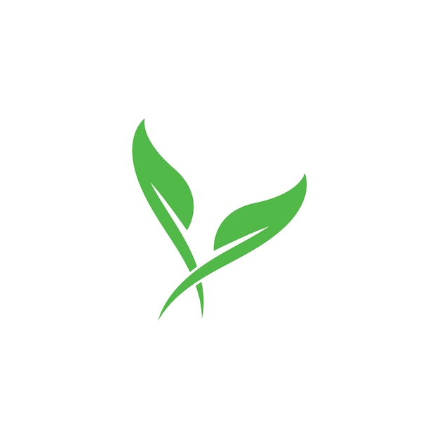 Logos de vector de elemento de naturaleza de ecología de hoja verde