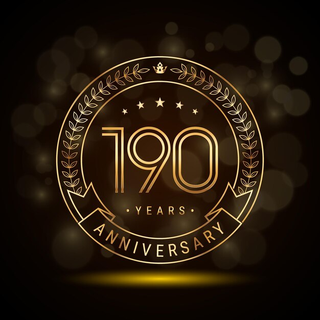 logotipo del 190 aniversario con corona de laurel dorada y números de doble línea
