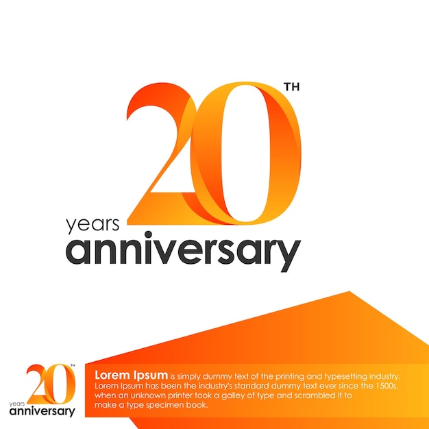 Logotipo del 20 aniversario con color naranja