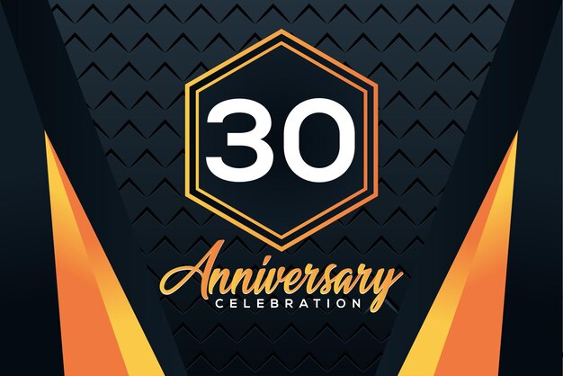 logotipo del 30 aniversario con números de color naranja con diseño de vector de número blanco