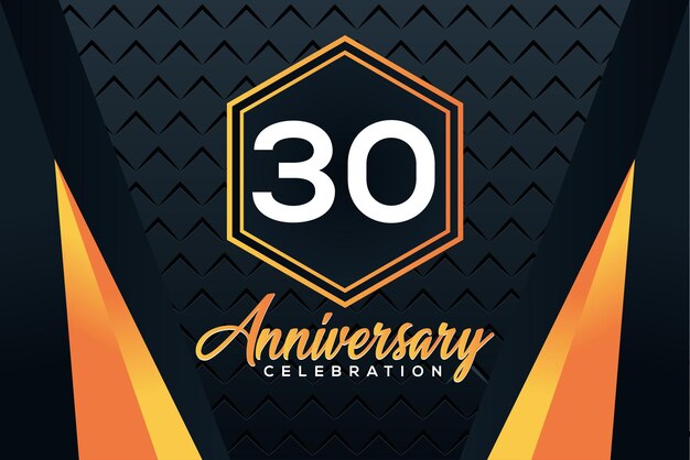 Vector logotipo del 30 aniversario con números de color naranja con diseño de vector de número blanco