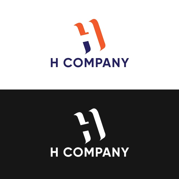 Logotipo 3D H Logotipo del alfabeto Vector plano