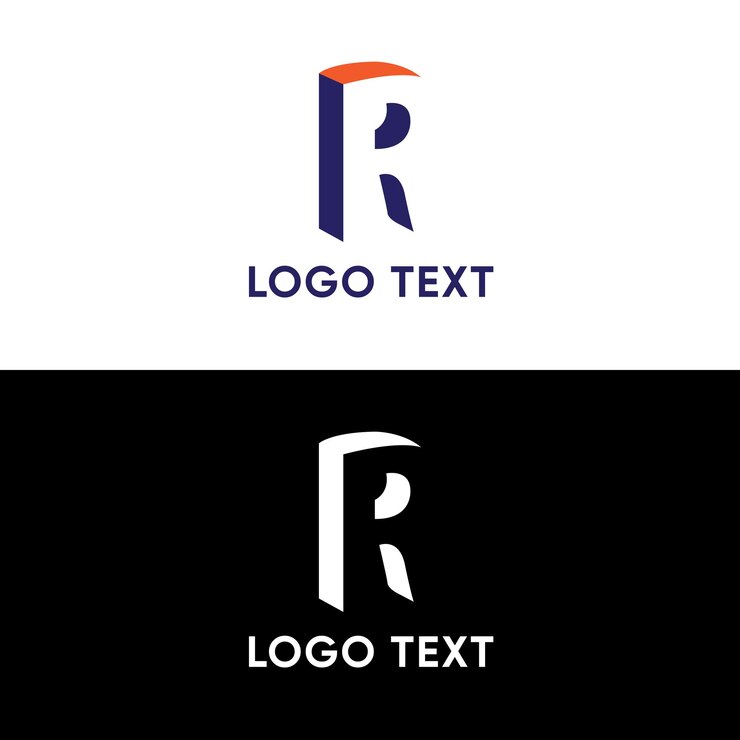 Vector el logotipo 3d r es el logotipo del alfabeto plano vectorial