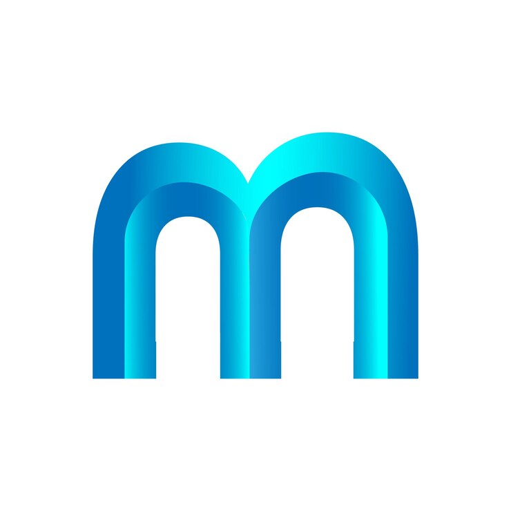 Vector logotipo 3d simple letra m