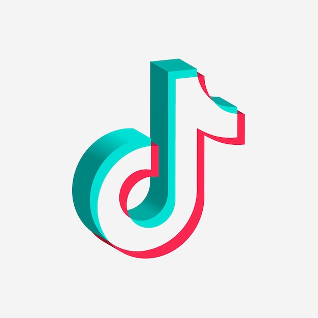 Logotipo 3d de tik tok