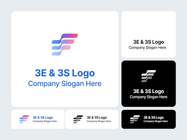 El logotipo 3E 3S Diseño moderno de letras geométricas