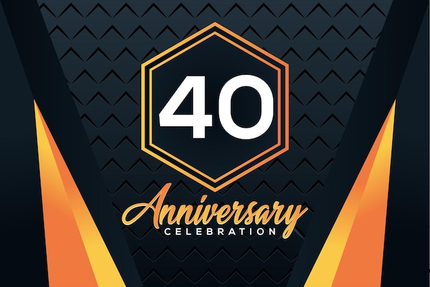 Vector logotipo del 40 aniversario con números de color naranja con diseño de vector de número blanco