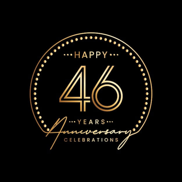 Logotipo del 46.º aniversario con un estilo sencillo y lujoso y un concepto de texto escrito a mano