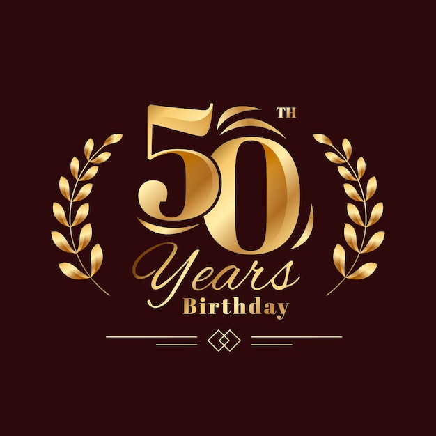 Logotipo de 50 cumpleaños degradado