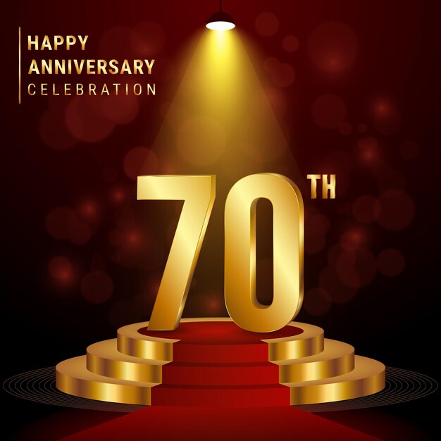 Logotipo del 70 aniversario Diseño de logotipo perfecto para eventos de celebración de aniversario Ilustración vectorial EPS 10