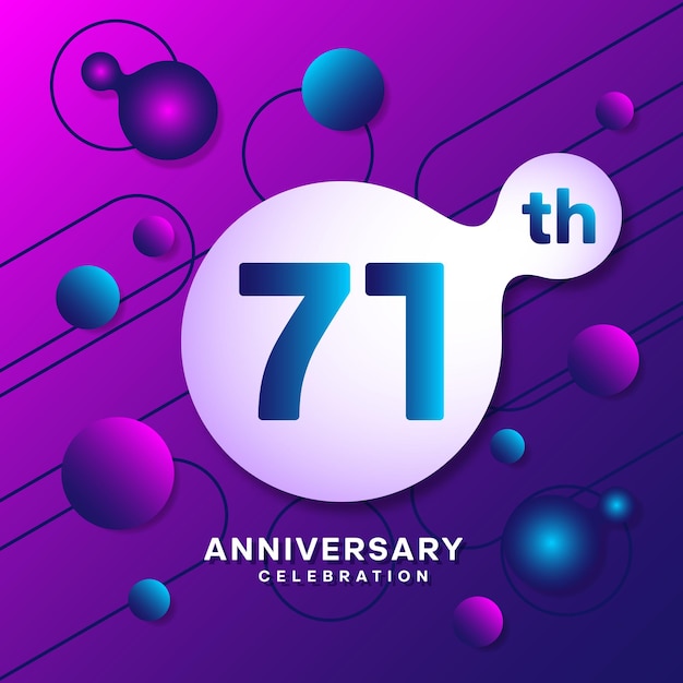 Logotipo del 71.º aniversario con diseño de plantilla de fondo abstracto colorido para tarjeta de invitación y afiche para la celebración de su cumpleaños Vector eps 10