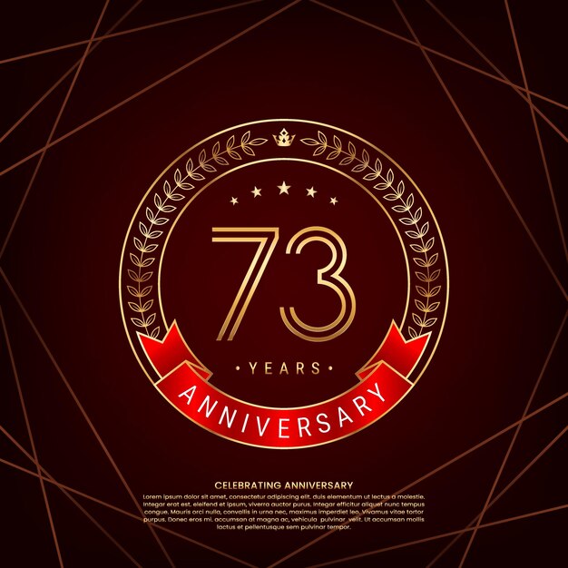 Logotipo del 73 aniversario con corona de laurel dorada y número de doble línea