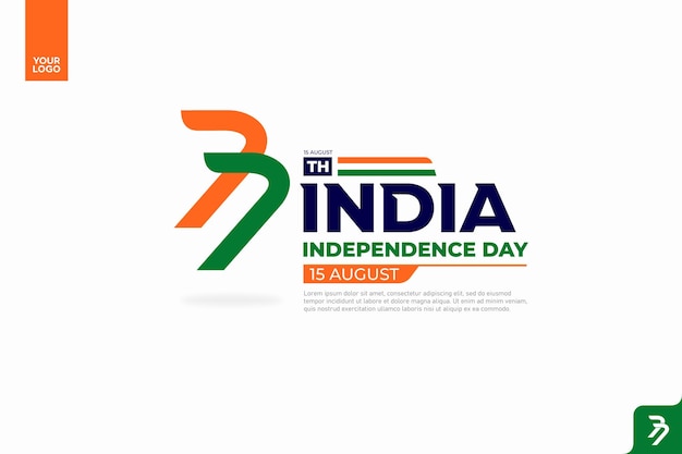 El logotipo del 77 aniversario de la independencia de la India