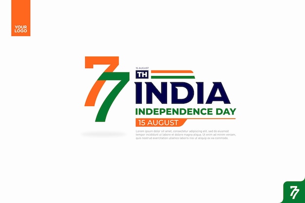 El logotipo del 77 aniversario de la independencia de la India