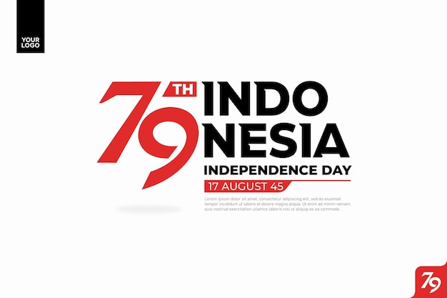 El logotipo del 79o Día de la Independencia de Indonesia